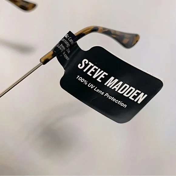 Steve Madden sliver black Mirrored Logo Print Aviators Sunglasses - Picture 6 of 9